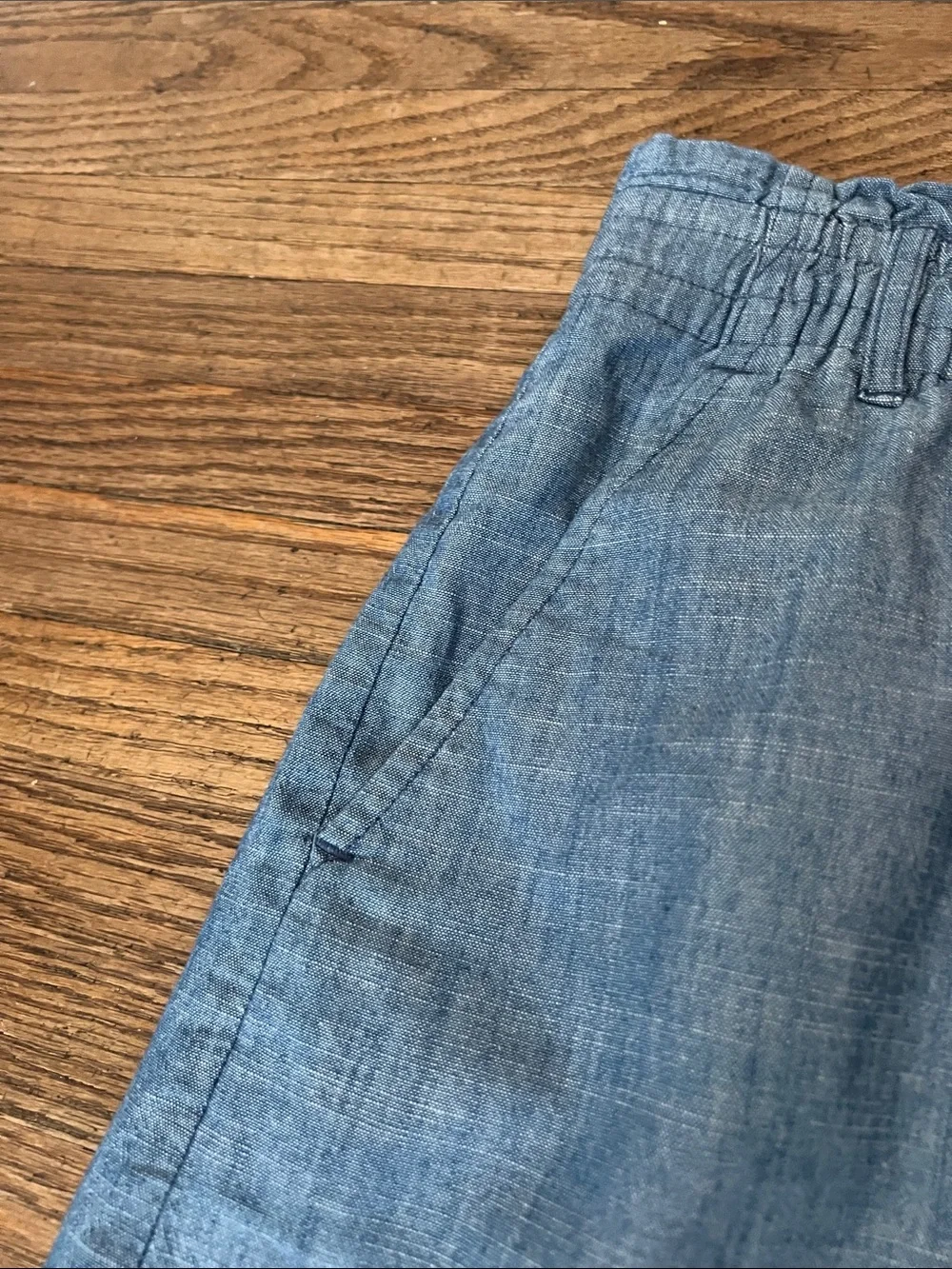 Women’s J.Crew Re-Imagined Chambray Elastic-Waist Skirt - Blue